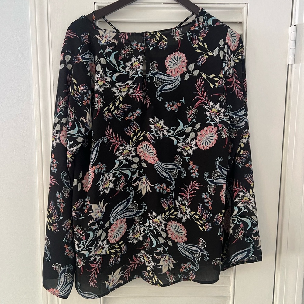 Floral Black Women's Top